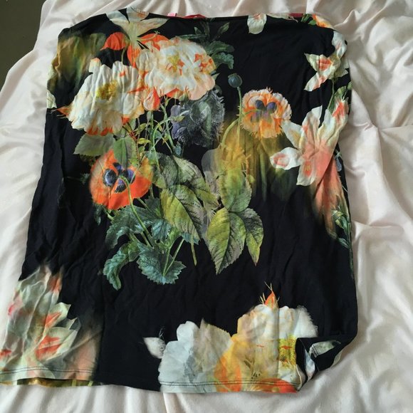 Ted Baker Omla Opulent Bloom Print tshirt top blouse size 3 like new - Picture 7 of 9
